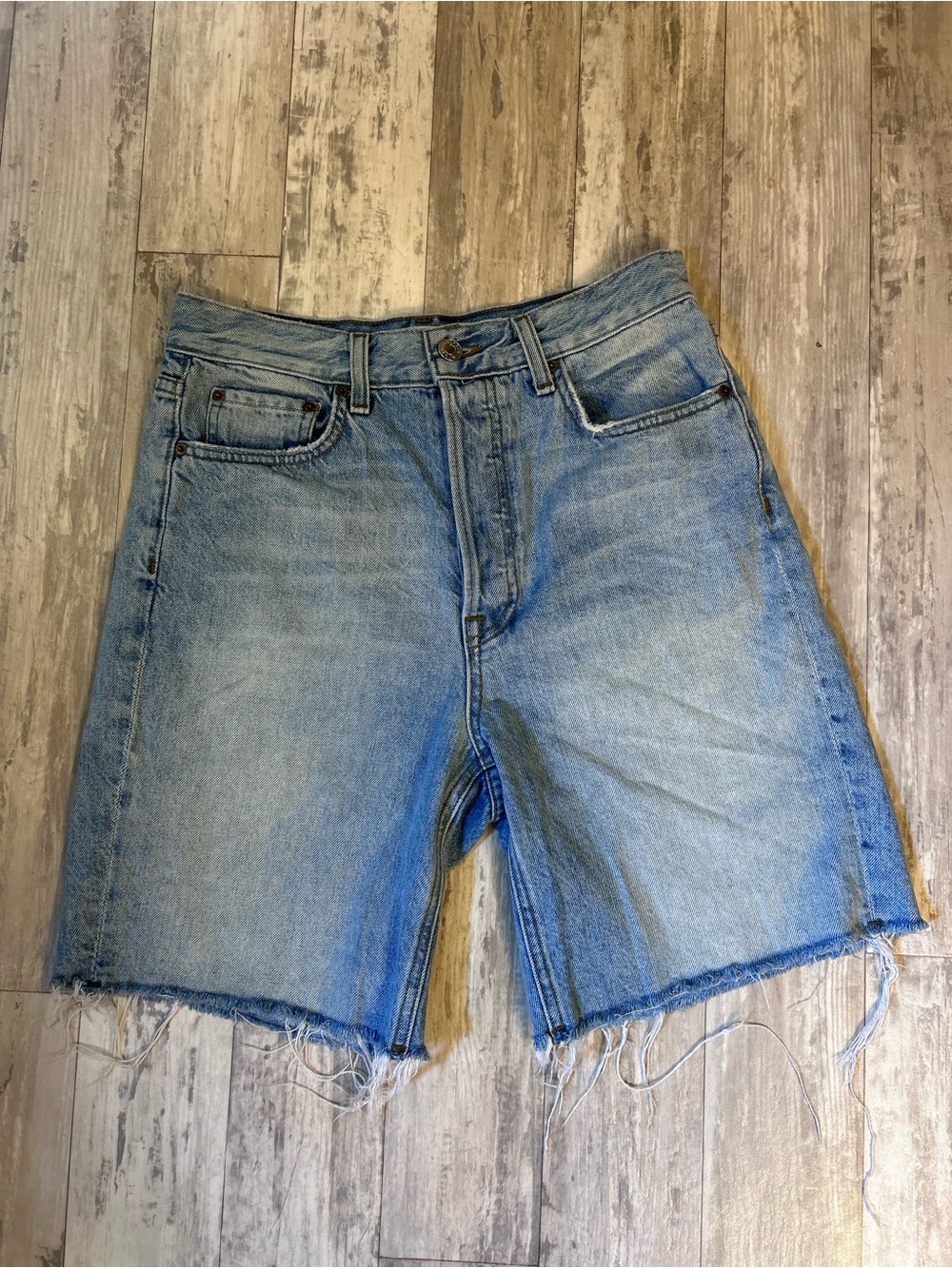 GRLFRND the Quinn Cutoff Denim Shorts Size 26